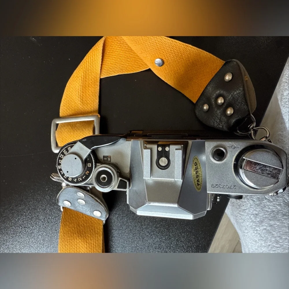 Canon AE-1 Camera with Yellow Strap